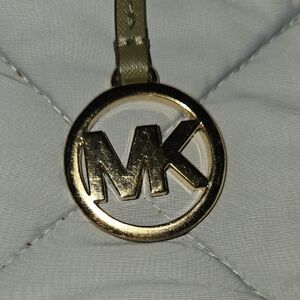 Michael Kors Gold Logo Key Holder With Brown Strap